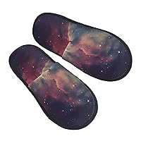 Star Field in Deep Space Furry House Slippers for Women Men Soft Fuzzy Slippers Indoor Casual Plush House Shoes Large