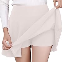 Pleated Running Skirt Solid High Waist Flowy A Line Trendy Skort Athletic Skirt with Shorts High Waisted Tennis Skirt