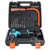 KUANDARYJ Torque Combi Drill Set Electric Drill Screwdriver Cordless Drill Driver Lithium Ion Batteries Cordless Combi Drill Double Speed, Led Light, Black