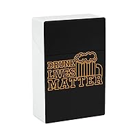 Drunk Lives Matter Printed Cigarette Case Smoking Storage Box Pocket Holder Portable for Men Women