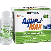 THETFORD AquaMAX Summer Cypress Scent RV Holding Tank Treatment, Formaldehyde Free, Waste Digester, Septic Tank Safe, 6 Pack 8oz Bottles (96689)