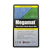 Chessex Play Mat – Mat: 1” Hex 2 Sided Blue/Green Megamat (Two Color Mat) - Smooth & Tough – Compatible with Tabletop RPGs – Accessories for Game Night