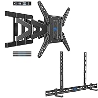 Mounting Dream Ultra Slim TV Wall Mount Full Motion TV Mount for Most 26-75 Inch TVs up to 88LBS MD2801-M and Soundbar Mount Sound Bar TV Bracket for Soundbars up to 20LBS MD5425