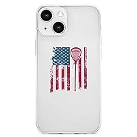 American Flag Lacrosse Phone Case Shockproof TPU Protective Mobile Case Cover Designed for iPhone 13