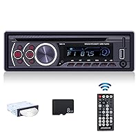 Bluetooth Single Din Car Stereo with DVD Player Digital Music Radio Audio FM Receiver Support AUX TF Input USB Playback & Charging + Remote