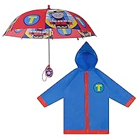 Mattel Boys Thomas Rain Wear, Umbrella And Poncho Raincoat Set For Ages 2-5