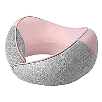 U-Shaped Pillow Neck Pillow, Airplane Travel Pillow, Neck Pillow Car Head Pillow Office nap Pillow, Memory Cotton Portable Pillow, (with Storage Bag) (Pink)