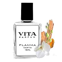 Vita Parfum Roll On Perfume Oil or Mini Perfume, Sandalwood Perfume, Long Lasting Perfume, Men and Women's Fragrances | Vegan, Cruelty Free Fragrance in Flamma Scent, 15ml