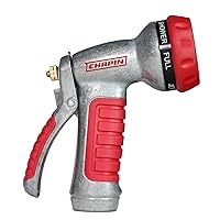 Chapin 4610 Professional Heavy Duty Galvanized Steel 7-way Spray Nozzle With Ergonomic Rubber Grip, Black/Red