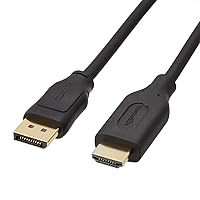Amazon Basics DisplayPort to HDMI Display Cable, Uni-Directional, 6 Foot - Case of 52, Black