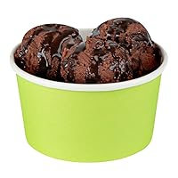 Restaurantware Coppetta 8-Ounce Dessert Cups 200 Disposable Ice Cream Cups - Lids Sold Separately Sturdy Light Green Paper Frozen Yogurt Bowls For Hot And Cold Foods Perfect For Gelato Or Mousse
