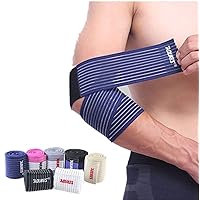 Elastic Elbow Wraps Straps Elbow Support Compression Protection Brace for Men Bodybuilding Workout Powerlifting Gym (Blue)