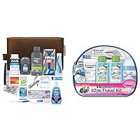 Men’s Premium 20-Piece Kit with Travel Size TSA Compliant Essentials & Women's Herbal Essence Kit, Blue, 10 Piece Set