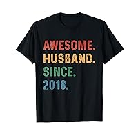 6th Year Wedding Anniversary Epic Awesome Husband Since 2018 T-Shirt