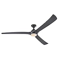 Westinghouse Lighting 7204200 Techno II 72-inch Black Indoor DC Motor Ceiling Fan, Dimmable LED Light Kit with Opal Frosted Glass,