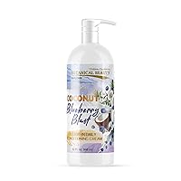 Coconut Blueberry Blast Leave-In Daily Conditioning Cream for Hair Softening, Detangling, Damage Repairing and Breakage Prevention 32 Fl. Oz.. 946 ml.
