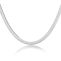 MAIGO Silver Choker Necklaces for Women - Dainty Silver Necklace, Sterling Silver Herringbone Necklace, Thin Layered Chunky Snake Chains Choker Jewelry for Women Girls Gifts Valentine's Day Gift
