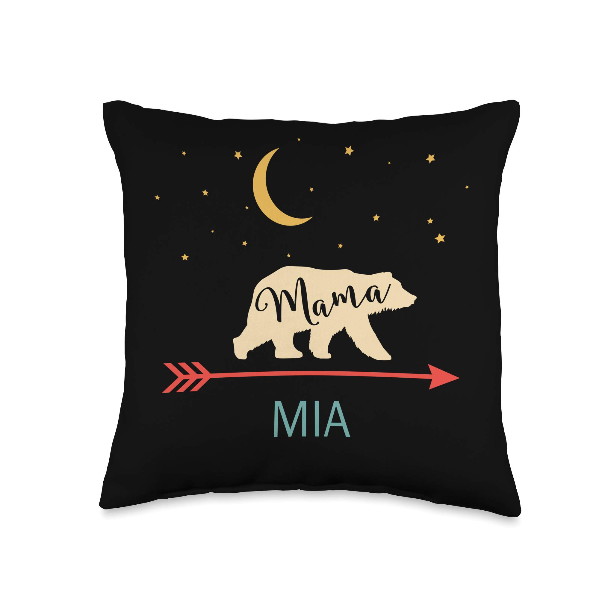Mama Bear Mia Name Gifts Mia Name Gift Personalized Mama Bear Home Decor Throw Pillow, 16x16, Multicolor