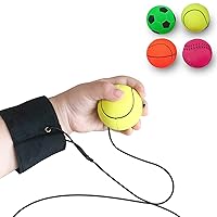 Wrist Return Ball 1.85 Inch (Not 2.36 inch) Sports Wrist Balls On A String Rubber Rebound Balls (Basketball, Baseball, Soccer) Wristband Toy for Children Kids Gift Exercise or Play