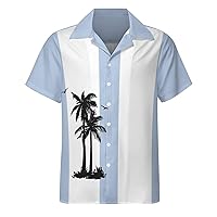 Mens Hawaiian Shirts Short Sleeve Casual Button Down Shirt Men Stylish Print Summer Holiday Shirts Loose Fit M-4XL