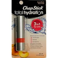 Total Hydration Sweet Peach Lip Balm Tube, Triple Action Formula Hydrating Lip Care - 0.12 Oz