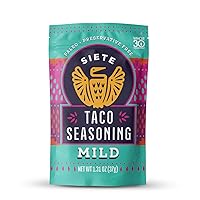 Siete Mild Taco Seasoning Mix | Gluten Free | Vegan | Paleo | Preservative Free | Whole 30 Approved (6 Packets) 42 Servings