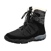 Mens Winter Trekking Snow Boots Water Resistant Shoes Anti-Slip Fully Fur Lined Casual Lightweight Hiking Boot Sport Shoes