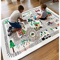 Kids Rug Play Mat, City Life Great for Playing with Cars for Bedroom Playroom,Carpet,Soft Large Size,4.9x6.4 FEET (4.9'x6.4')