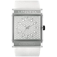 Marc Ecko Unisex Quartz Watch with White Dial Analogue Display and White Silicone Strap E08513G4