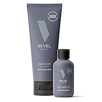 Bevel Shave Cream & Pre Shave Oil Bundle - Includes Shaving Cream for Men & Priming Oil, Clinically Tested to Reduce Skin Irritation and Prevent Razor Bumps