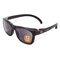 KleenGuard™ V30 Maverick™ Safety Glasses (49311), with KleenVision™ Anti-Fog Coating, Smoke Lenses, Black Frame, Unisex Sunglasses for Men and Women (Qty 12)