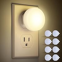 FOLKSMATE 8 Pack LED Night Light, Plug-in Dusk to Dawn Light Sensor Hallway Lights, Smart Nightlight Auto-On/Off for Bathroom, Bedroom, Adults & Kids Room, Kitchen, Stairway, Nursery, Warm White