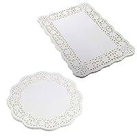 Round & Rectangle White Lace Paper Doilies Cake Packaging Pads Wedding Tableware Decoration
