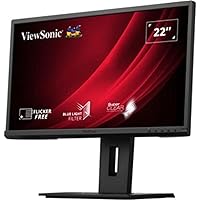 ViewSonic VG2240 22 Inch 1080p Ergonomic Monitor with Integrate USB Hub, HDMI, DisplayPort, VGA Inputs for Home and Office, Black