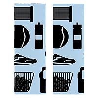 Microfiber Exercise Fitness Home Gyms Towels 2 Pack Sport Sweat Towel Soft Fast Drying for Hotel Bathroom Kitchen Pool Simple Black Tennis Racket Ball