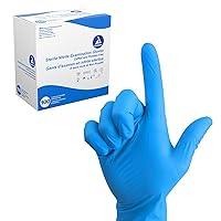 Dynarex Sterile Disposable Nitrile Surgical Gloves, Powder-Free, Sterilely Individually Packaged, and Textured Palm, Blue, Large, Pack of 100