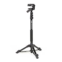 SLIK 217122 Monopod & Simple Tripod Stand Pod GX-N 4 Level Lever Lock Type 3-Way Head Quick Shoe Type, Black