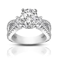 1.75 ct Ladies Round Cut Diamond Engagement Ring in 14 kt White Gold
