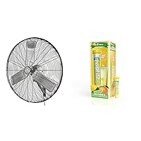 Tornado Pro Series High Velocity Wall Mount Fan 30 Inch, Oscillating Fan For Commercial, Industrial Use 3 Speed 8850 CFM 6.6 FT Cord UL Safety Listed, Black & Zipfizz Energy Drink Mix, Electrolyte