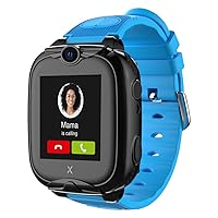 XPLORA XGO 2 – Phone Watch for Children (SIM Free) – 4G, Calls, Messages, School Mode, SOS Function, GPS, Camera, LED Light and Pedometer – Blue