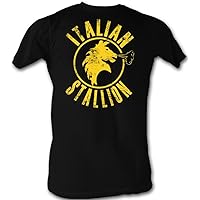 Rocky T-Shirt Distressed Yellow Italian Stallion Black Tee