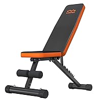 Lusper 800lb Weight Bench for Home Gym, Adjustable and Foldable Weight Bench, Multi-Purpose Workout Bench for Bench Press Sit up Incline Flat Decline (Black)