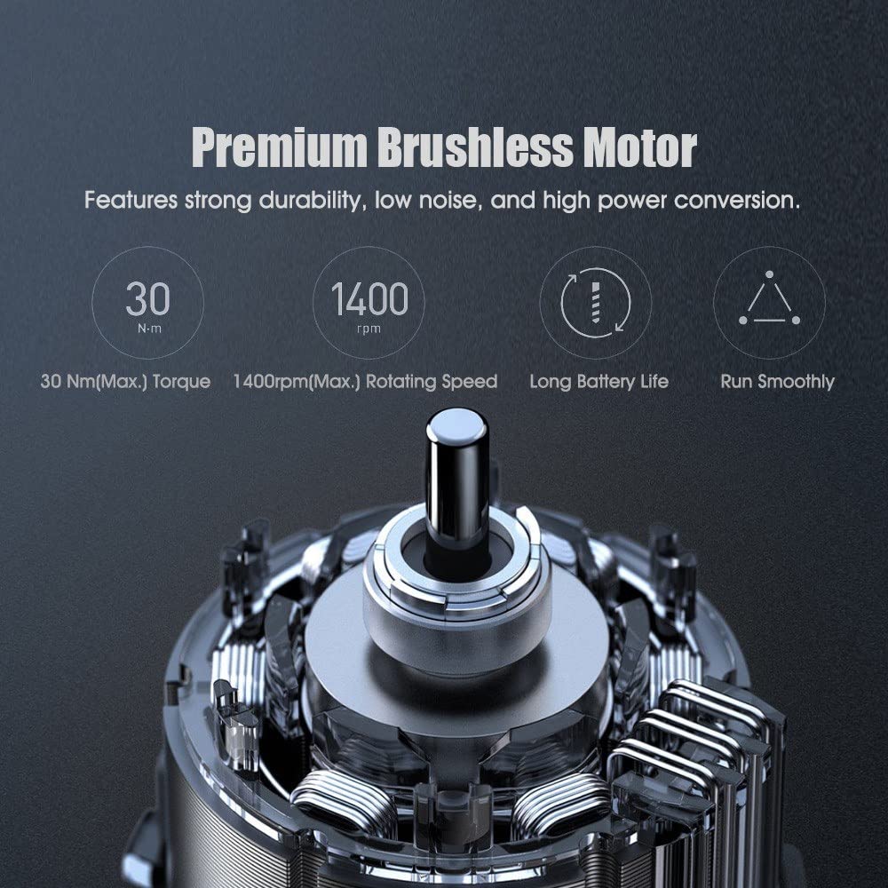 Xiaomi 12V Max Brushless Cordless Drill, 30nm Powerful Torque, 30-speed Precision Control, 3 Operating Modes, Smart Display, Gray