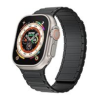 Magnetic watchband Compatible with Apple Watch Band 49mm 45mm 44mm 42mm Thin Silicone Replacement Wristband Strong Magnet link for iWatch SE SE2& Series 9/8/7/6/5/4 Ultra 2