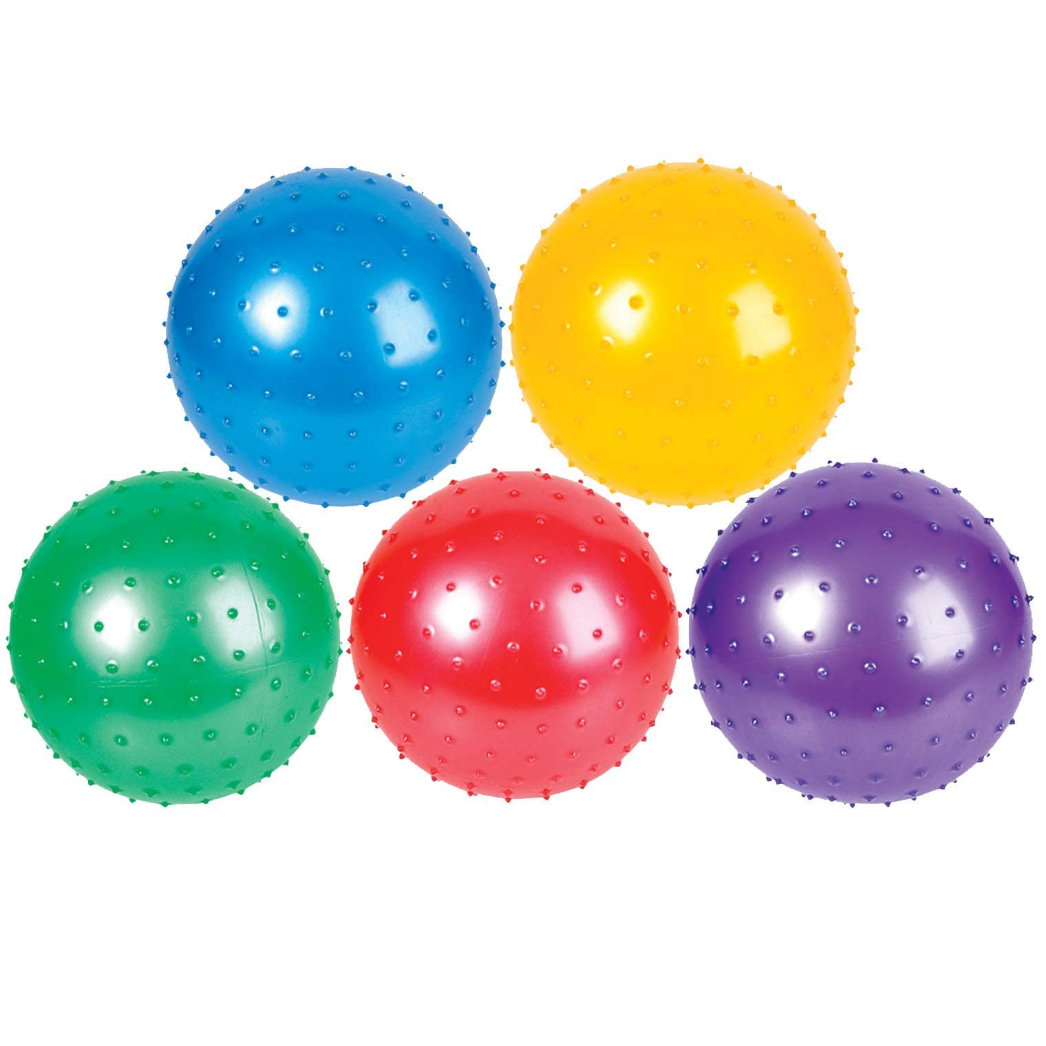Rhode Island Novelty 7 Inch Knobby Balls Assorted Colors 5 Pack