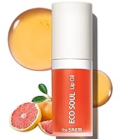 THESAEM Eco Soul Lip Oil 03 Grapefruit - Plumping & Hydrating Lip Oil to Nourish & Moisturize Lips – Grapefruit Extract & Jojoba Oil - Lips Soft & Glossy for Dry Lips, 0.21 fl.oz.