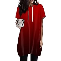 Oversized Tshirts for Women,Women's Short Sleeve Fashion Print Shirts Crew Neck Slim Fit Casual Hoodies Tunic with Pockets