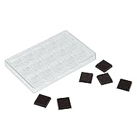 Restaurantware Pastry Tek 10.8 x 6.9 Inch Chocolate Shaping Mold 1 Freezable Candy Mold - 15 Cavities Square-Shaped Clear Polycarbonate Chocolate Mold Dishwashable Easy To Release
