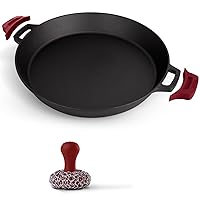 Cuisinel Cast Iron Skillet + Chainmail Scrubber Cleaner - 17