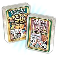 1958 Trivia Playing Cards & 1950's Movie Trivia Birthday Combo